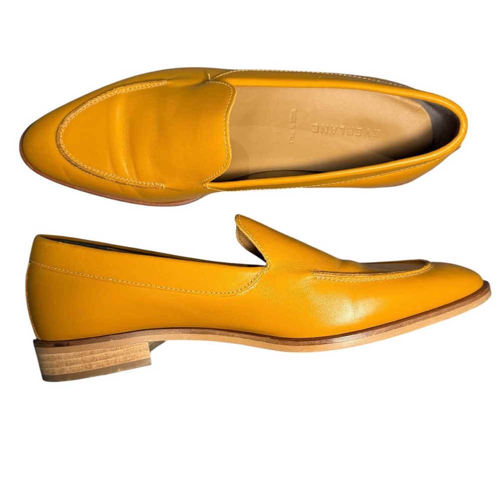 Everlane Women's Yellow Leather Loafers Size 9 or 9.5 Like New - Picture 5 of 11